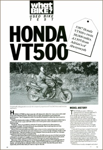 1990 HONDA VT500E ROAD TEST PAGE 1